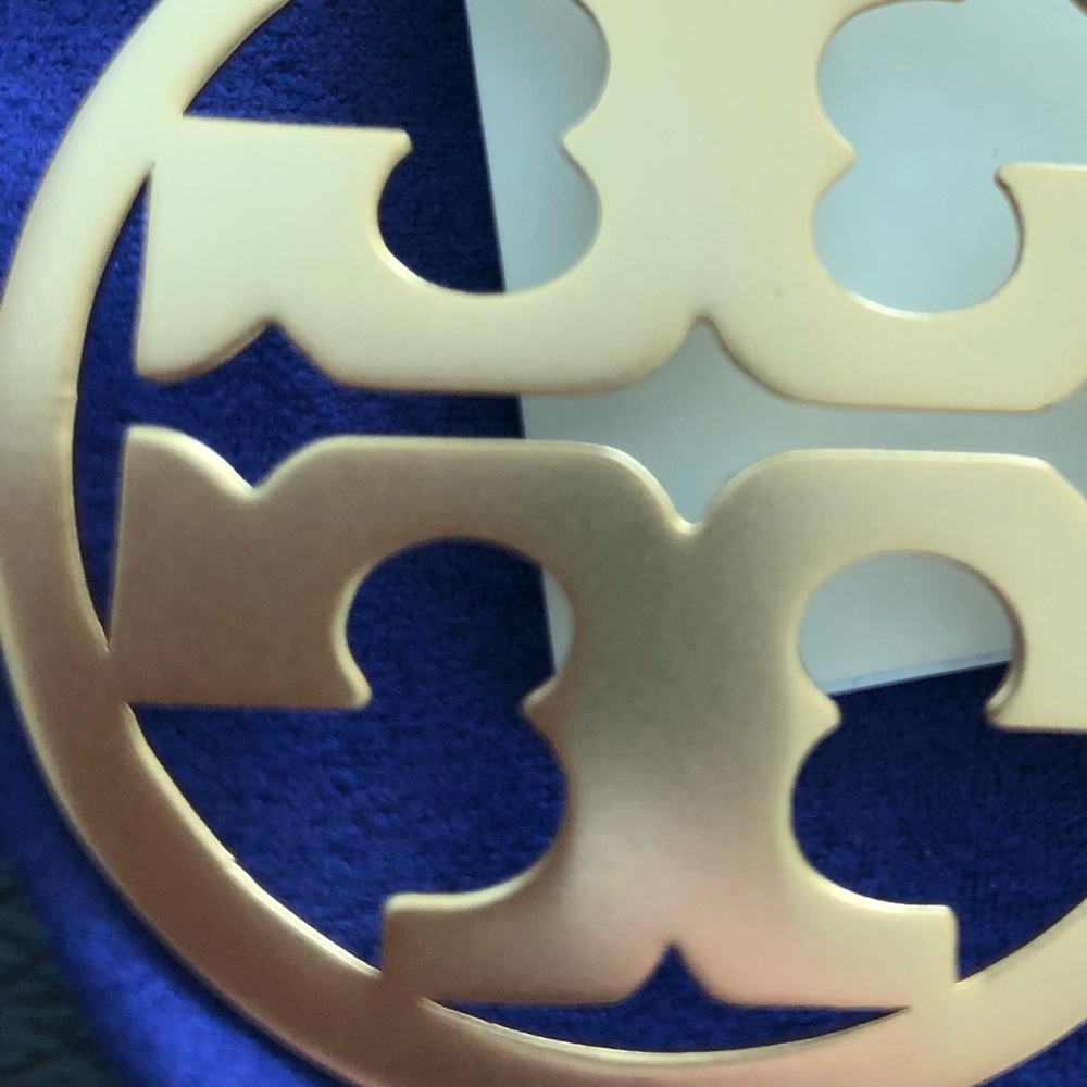 Tory Burch Miller Hoop Logo Hook Earrings - Picture 2 of 8